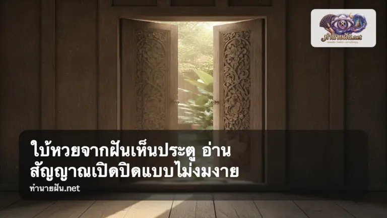 ใบ้หวยจากฝันเห็นประตู ภาพปก